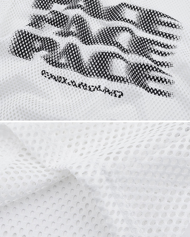 Y2K Racing Graphic Mesh New Short Sleeve Tee