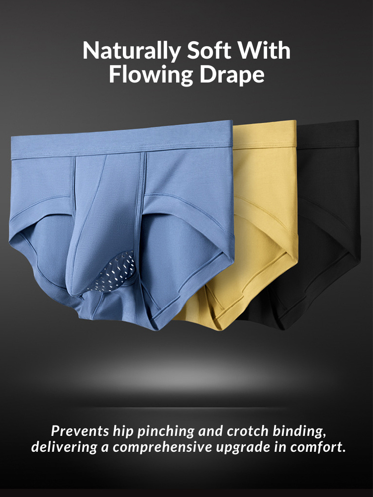 2 Pack Men's Breathable Pouch Separate Modal Briefs