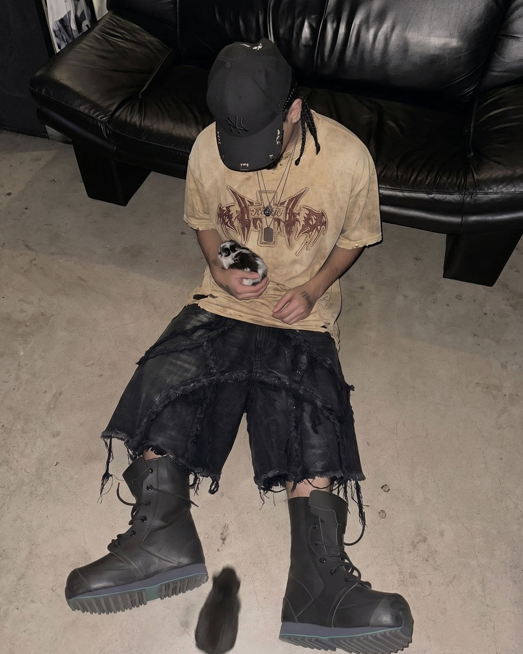 BARREN Series | Apocalyptic Pilgrimage Distressed Wide Shorts