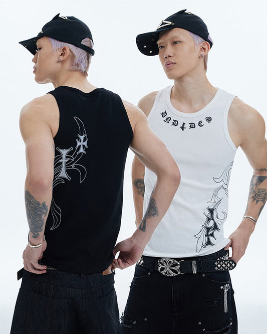 American Street Hip-Hop Slim Cross Tank Top New