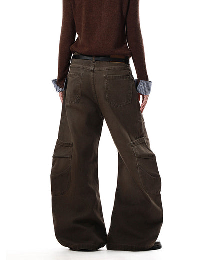 Vintage Washed Cargo Wide-Leg Scimitar Pants