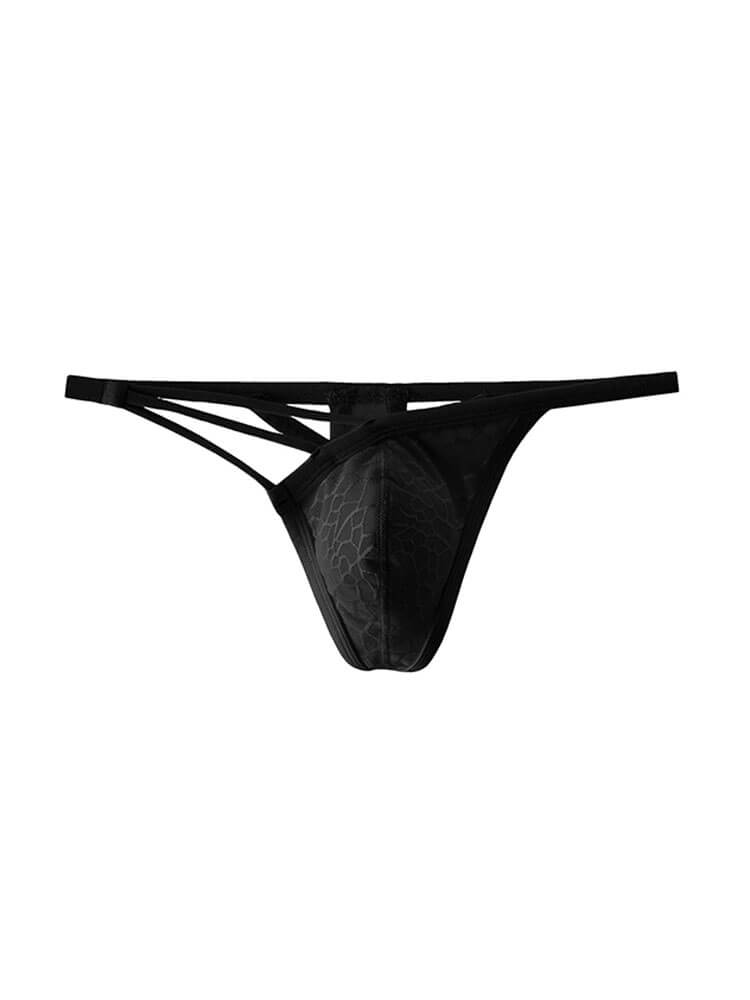 Men's Sexy Asymmetrical High-Elastic Lace Bikini Thong
