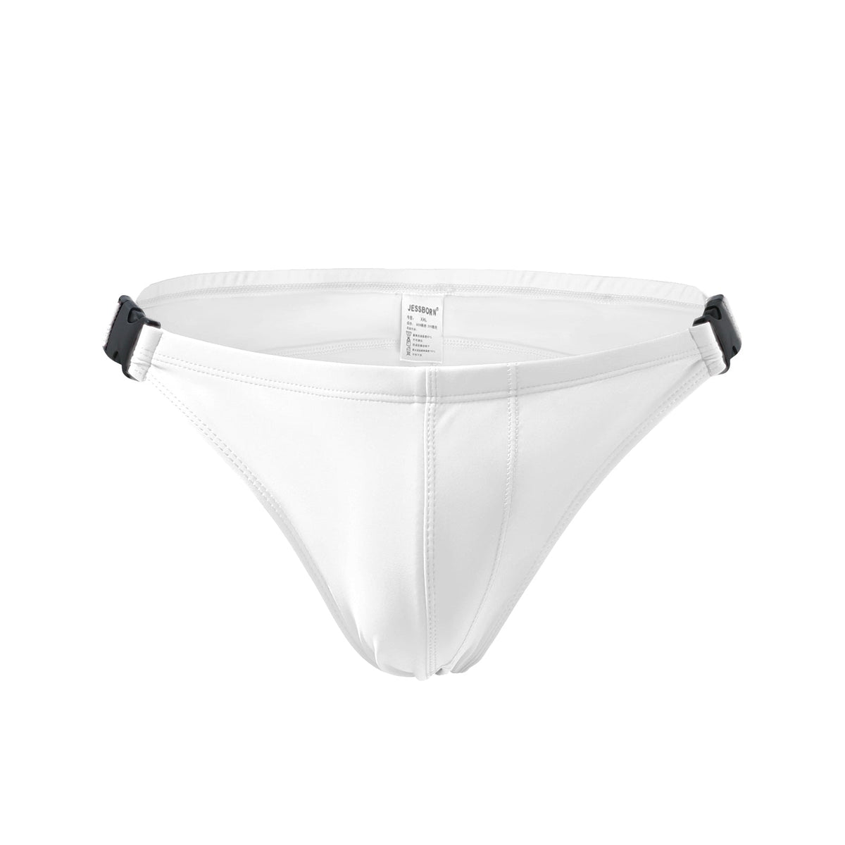 Men's Bilateral Double Buckle Solid Color Triangle Swim Bikini