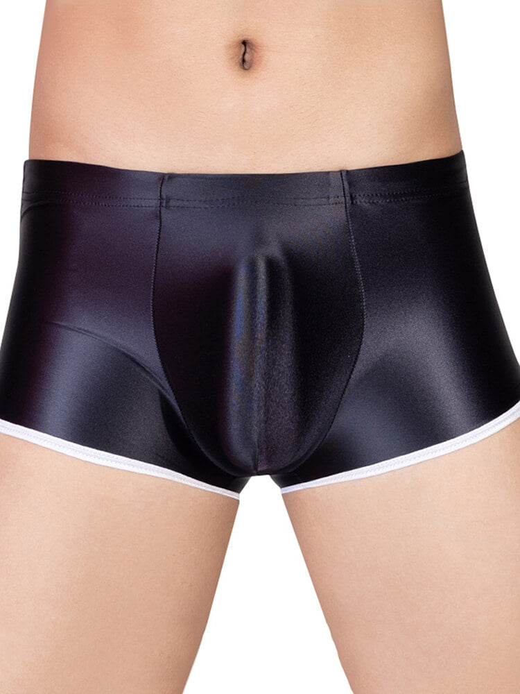 Men's Solid Color High Elastic Boxer Briefs
