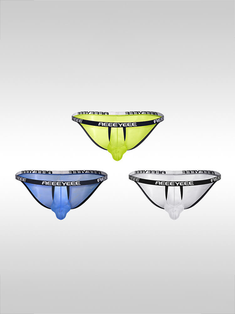 Men's Sexy High-Cut Low-Rise Transparent Briefs