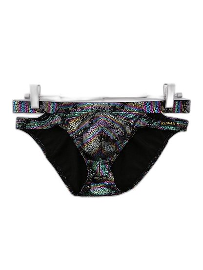 2-pack Men's Snake Print Hollow Briefs