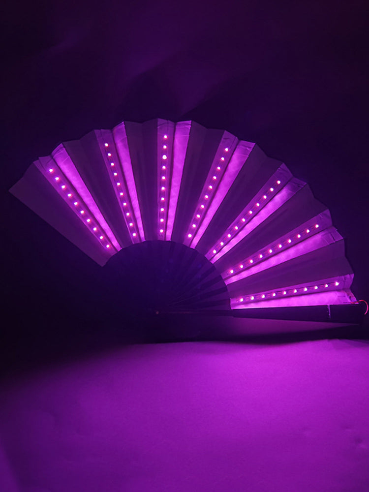 Led Silk Foldable Light-Emitting Color Fan