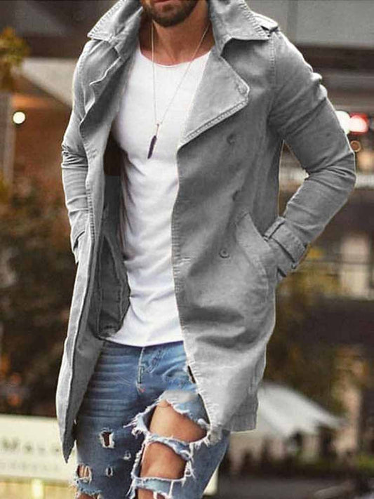 Men's Mid-length Slim Casual Trench Coat