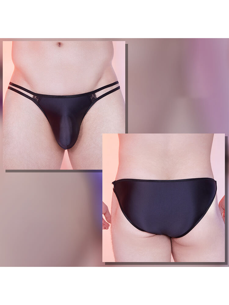 Men's Sexy Cutout Glossy Stretchy Briefs