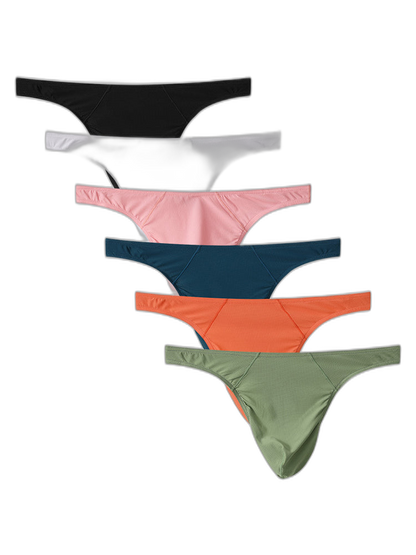 3 Pack Men's Low-Rise Performance Thong - Breathable Mesh & Smooth Fabric