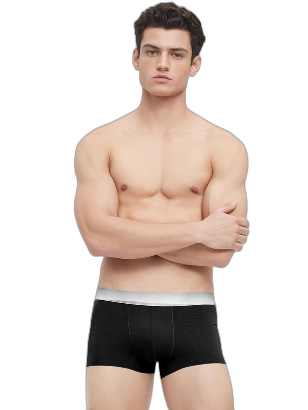3 Pack Men's Breathable Threaded Fabric Ball Pouch Trunks