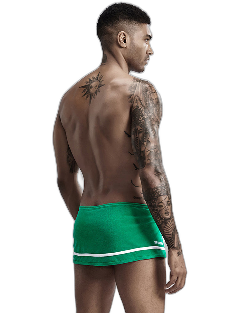 Men's Stylish Homewear Cotton Toweling Side Slit Shorts