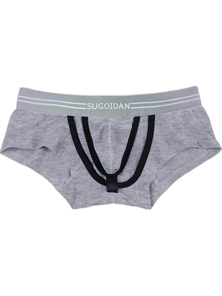 3 Pack Men’s Sexy Cutout Trunks with Lift-up Pouch