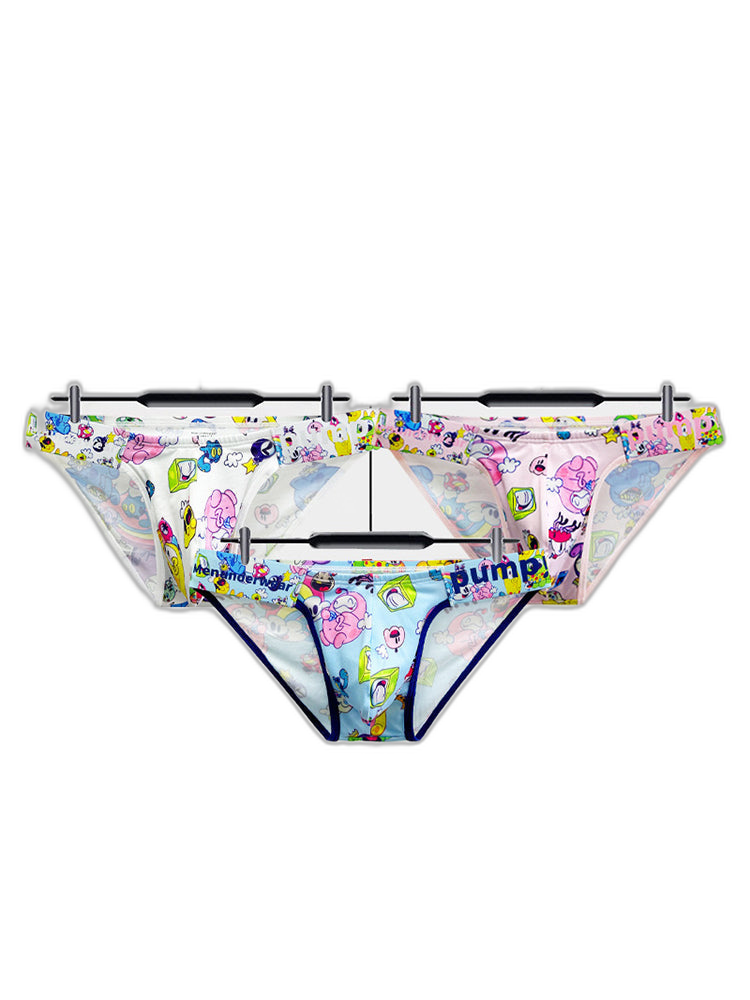 2 Pack Men's Cartoon High-Cut Breathable Bikini