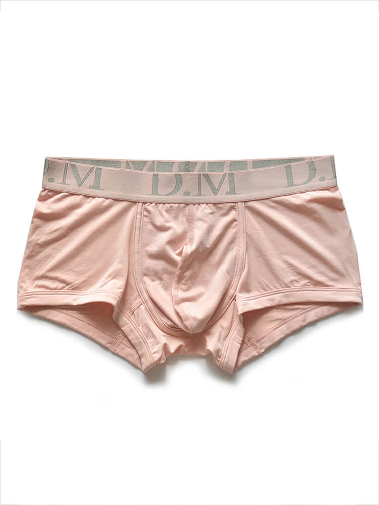 D.M Men's Solid Color Low-Rise Modal Boxer Briefs