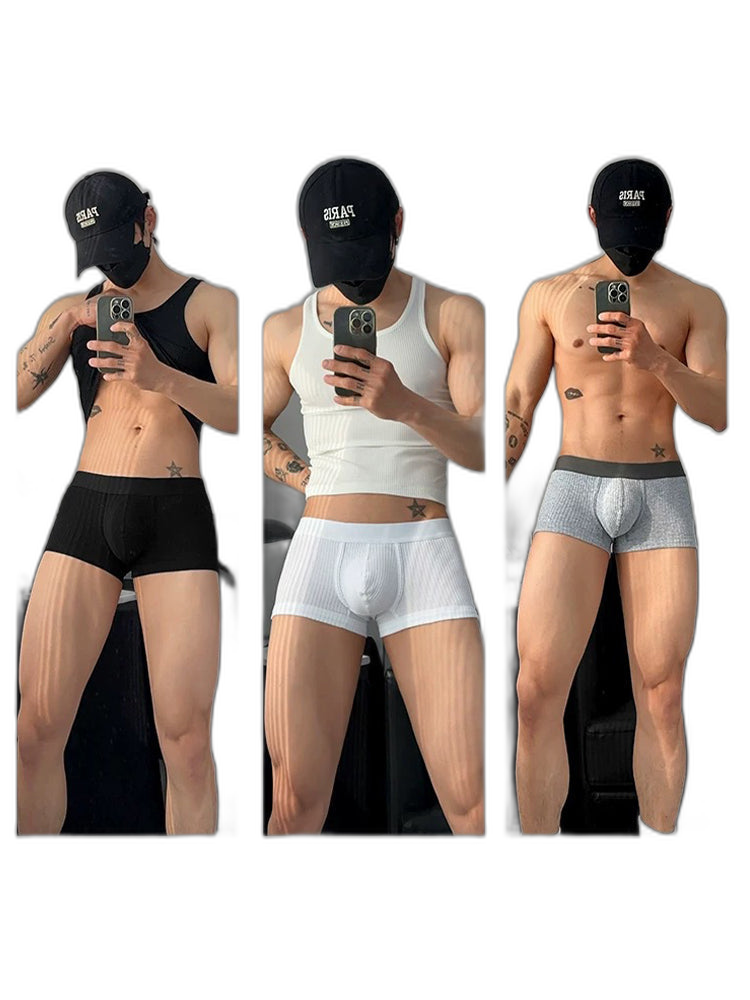 2 Pack Men's Ultra-Soft Premium Pure Cotton Comfy Waistband Seamless Trunks