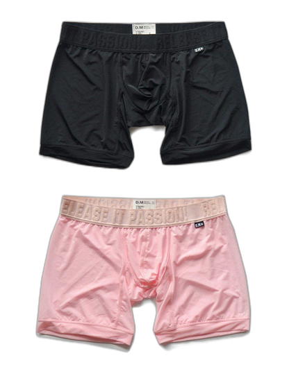2 Pack Men's Trendy Breathable Ice Silk Boxer Briefs