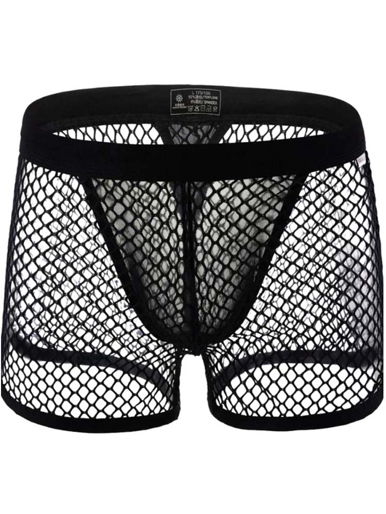 Men's Sports Fishnet See-through Trunks