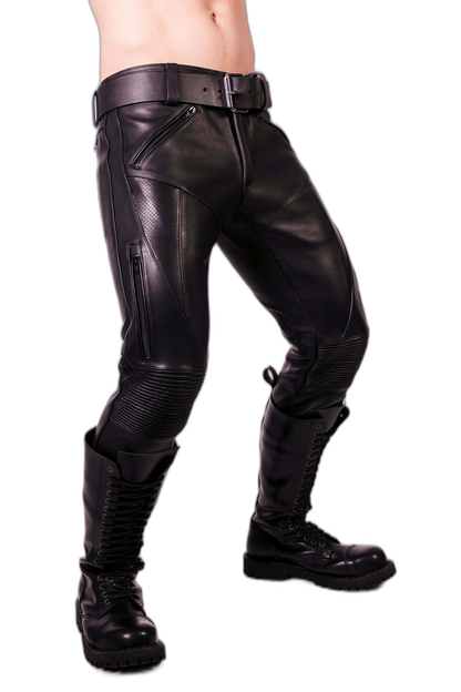 Prowler RED Leather Biker Jeans