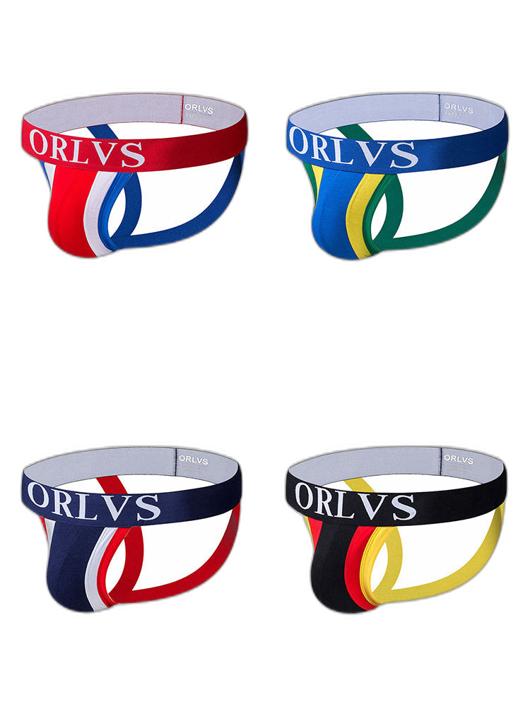 4 Pack Contrast Colors Low Rise Jockstraps