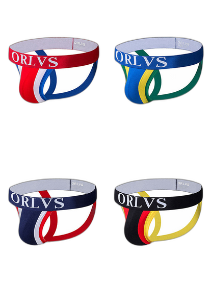 4 Pack Contrast Colors Low Rise Jockstraps