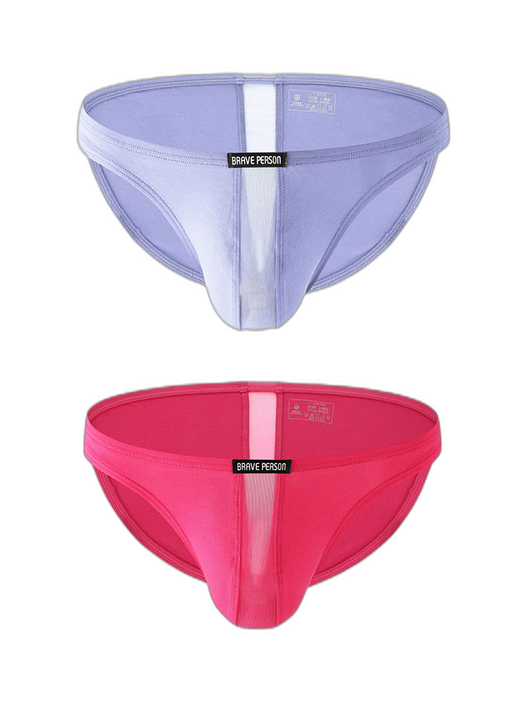 2 Pack Men's Solid Sexy Low-Rise Briefs