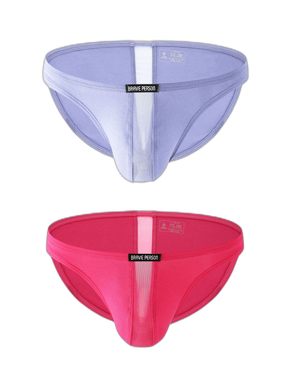2 Pack Men's Solid Sexy Low-Rise Briefs