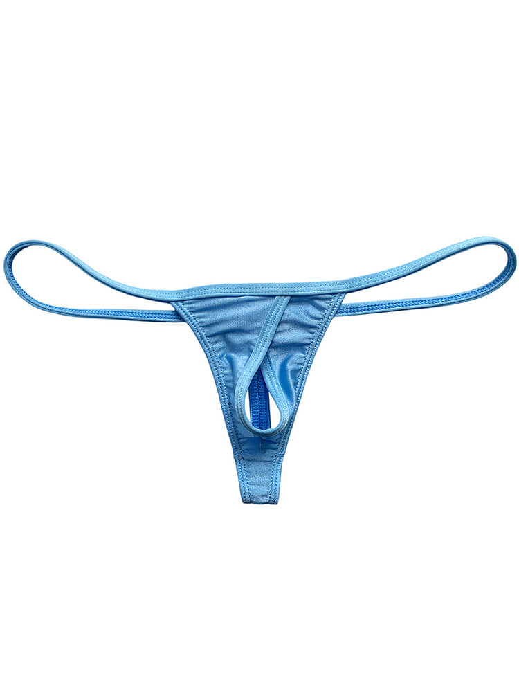 Men's Sexy Stretchy Nylon Low-Rise Thin Straps Thong