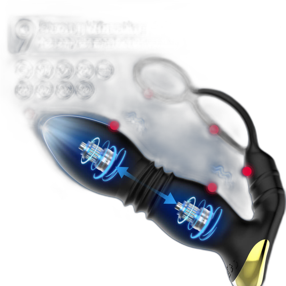 Wave - App and Remote Controlled Prostate Massager with Double Cock Rings