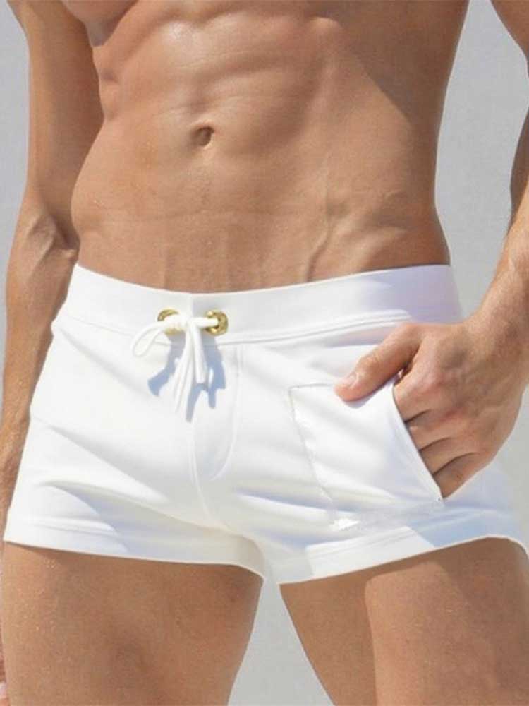 Men's Casual Vertical Pocket Quick-Drying Swim Trunks