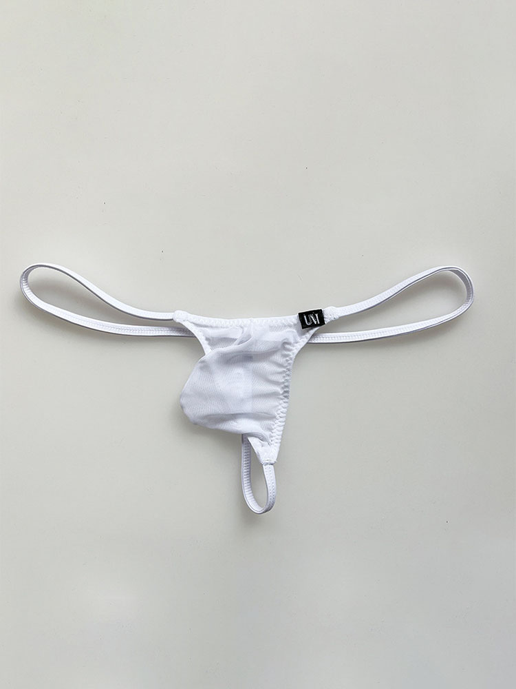 Men's Mesh See-Through Stretch Thin Strap Thong