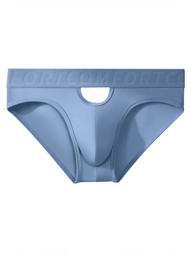 Men's Solid Color Cutout Bamboo Fiber Thin Briefs