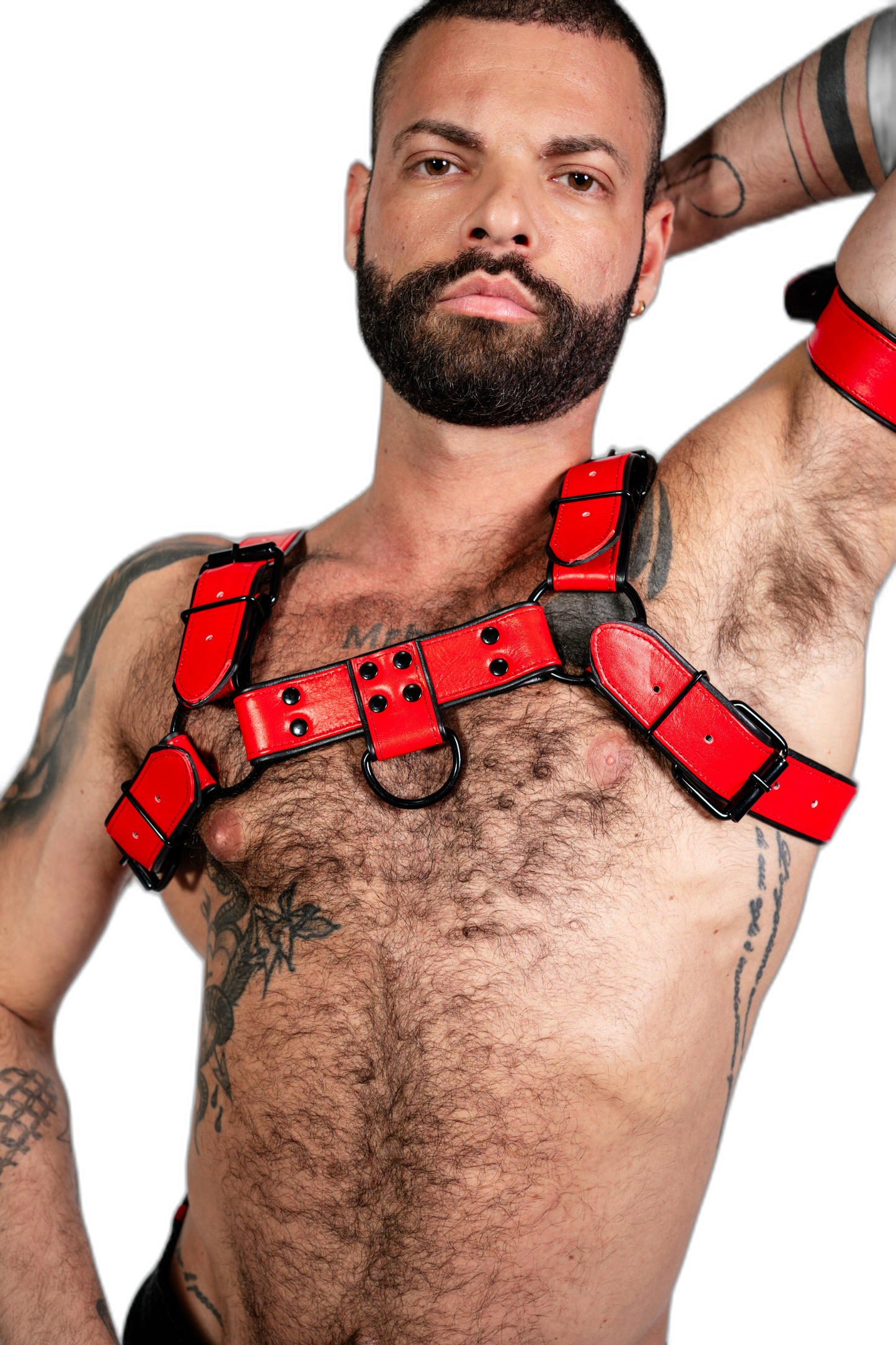 ruff GEAR Bold Leather Bulldog Harness Red