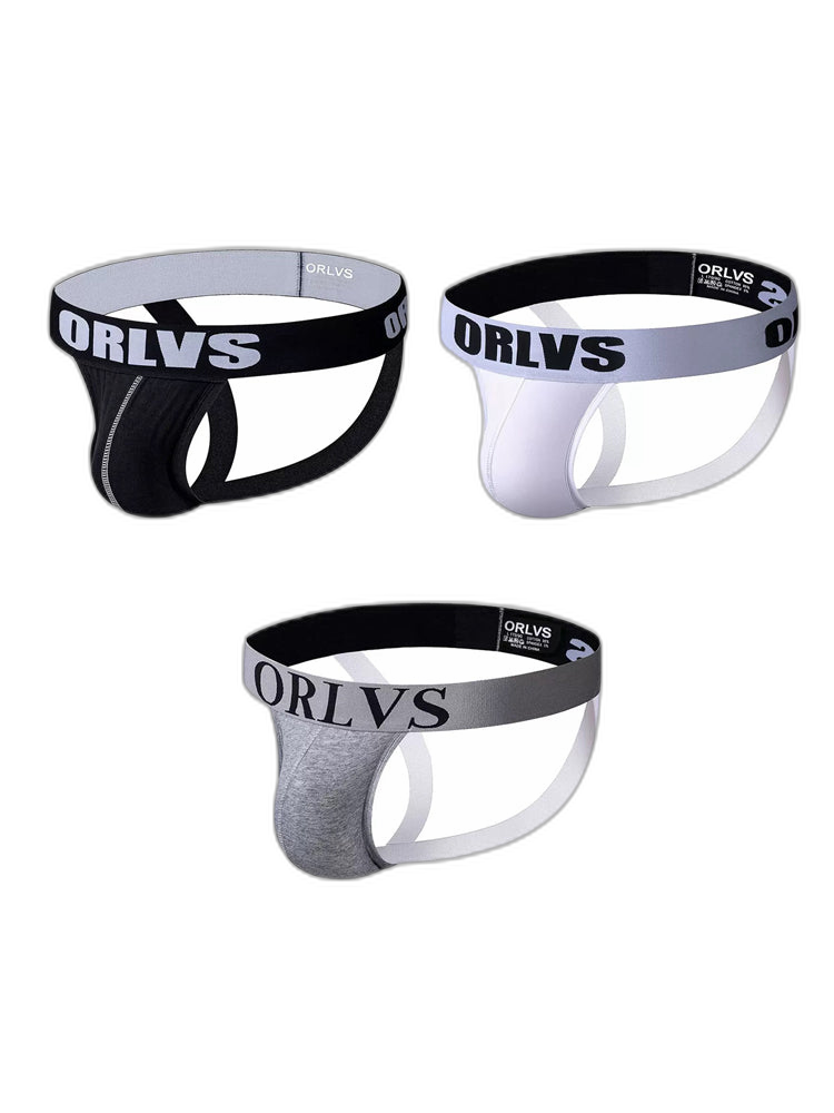 3 Pack Men's U-Pouch Striped Sexy Jockstraps