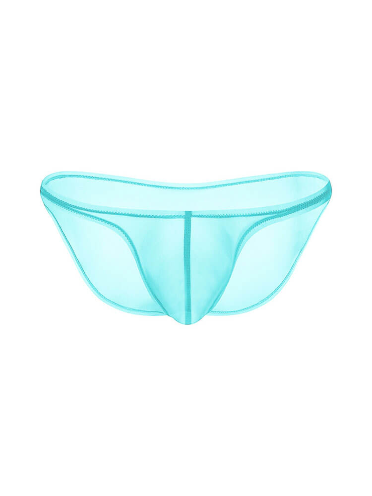 Men's Sheer Solid Color U-Pouch Thin Briefs