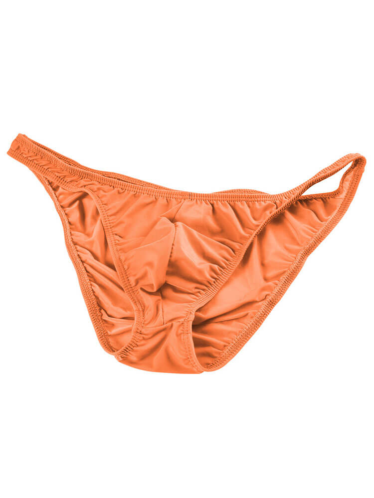 Men's Sexy Solid Color Ice Silk Low Waist Briefs