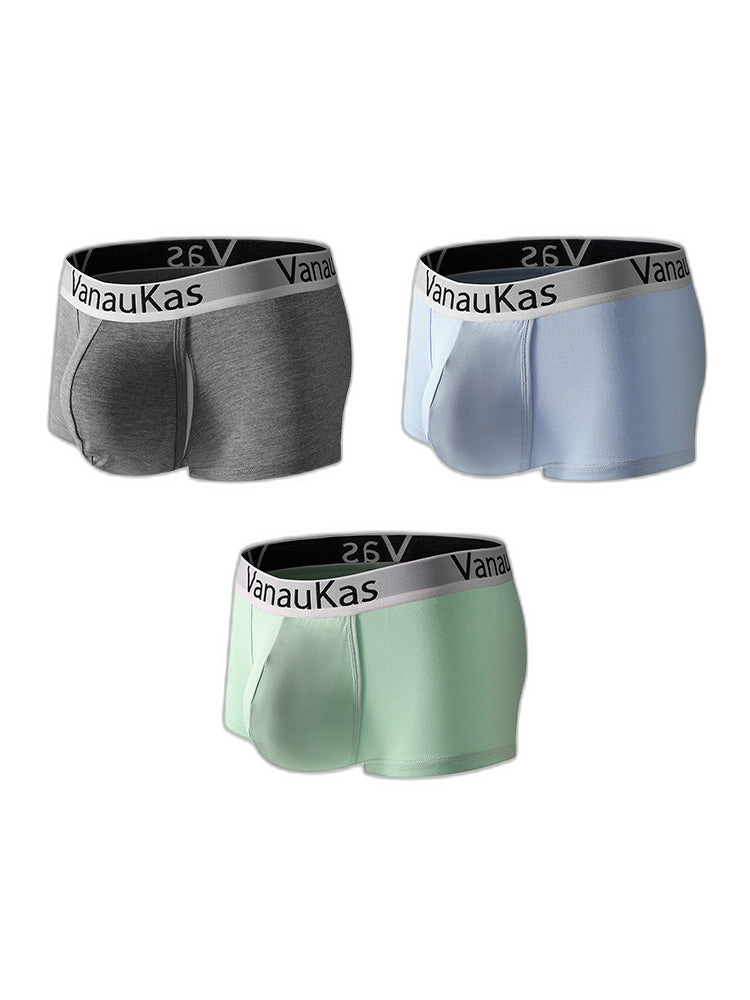 3 Pack Men's Double-Layered Gusset Odor-Control Seamless Trunks