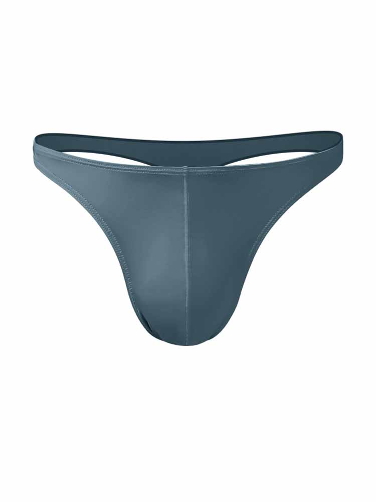 Men's Low Waist Solid Color Ice Silk Thin Thong