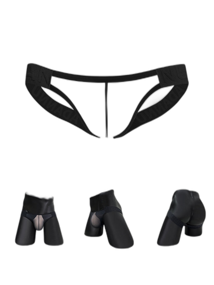 2 Pack Men's Sheer No-Waistband Jockstrap with Textured Pattern