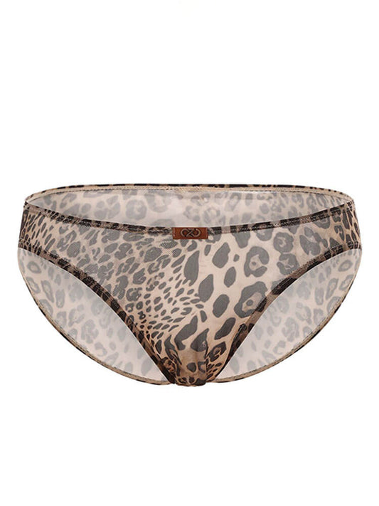 Men's Sexy Low-Rise Animal Print Sports Briefs