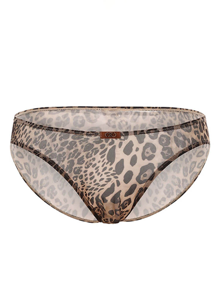 Men's Sexy Low-Rise Animal Print Sports Briefs