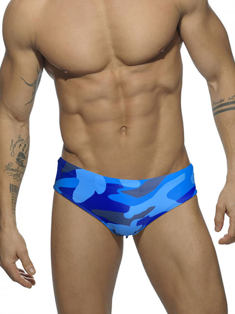 Men's Camouflage Print Low-Rise Swim Briefs