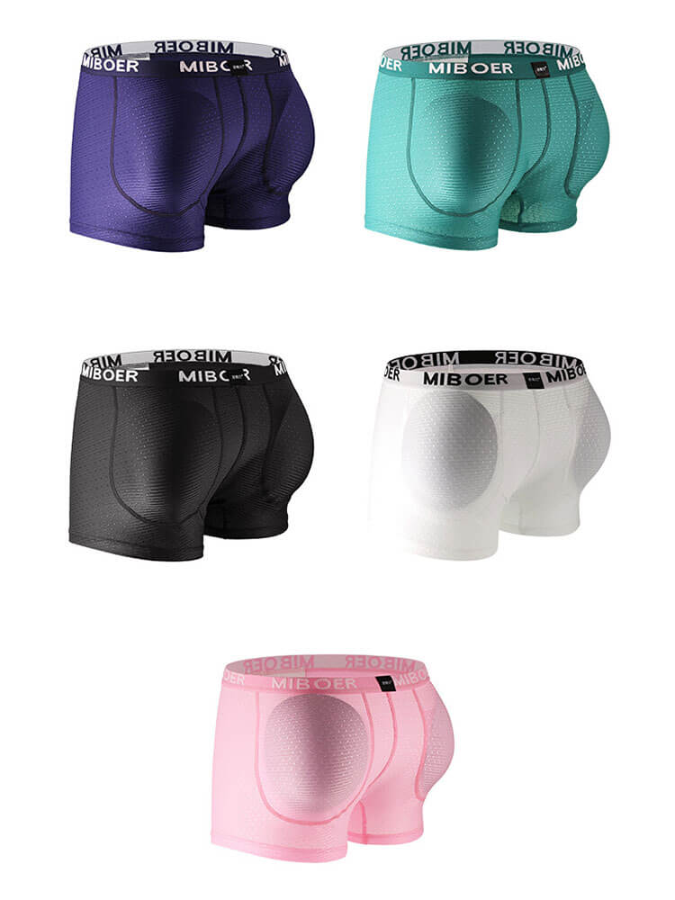 Men's U-Pouch Shaping Butt-Lifting Solid Trunks