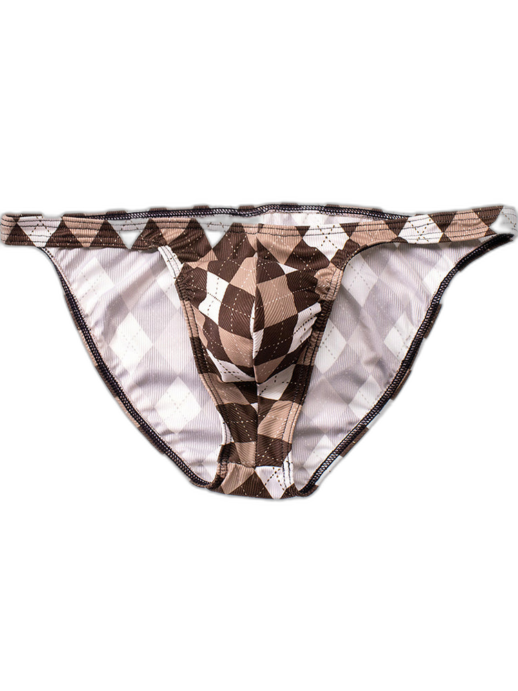 Rhombus Check Pattern Pouch Briefs