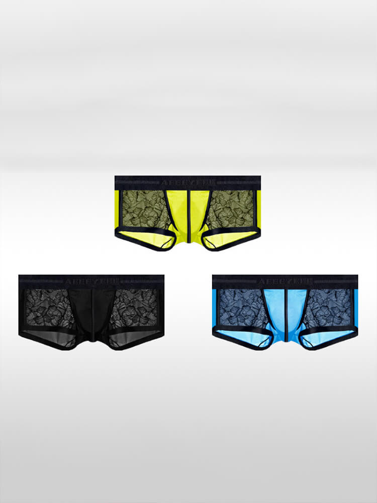 Men's Ice Silk Lace Sexy Sheer Ultra-Thin Trunks