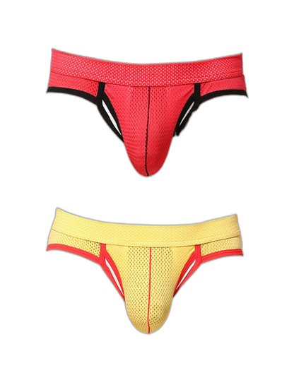 2 Pack Men's Breathable Side-Open Thin and Lightweight Supportive Fit Briefs