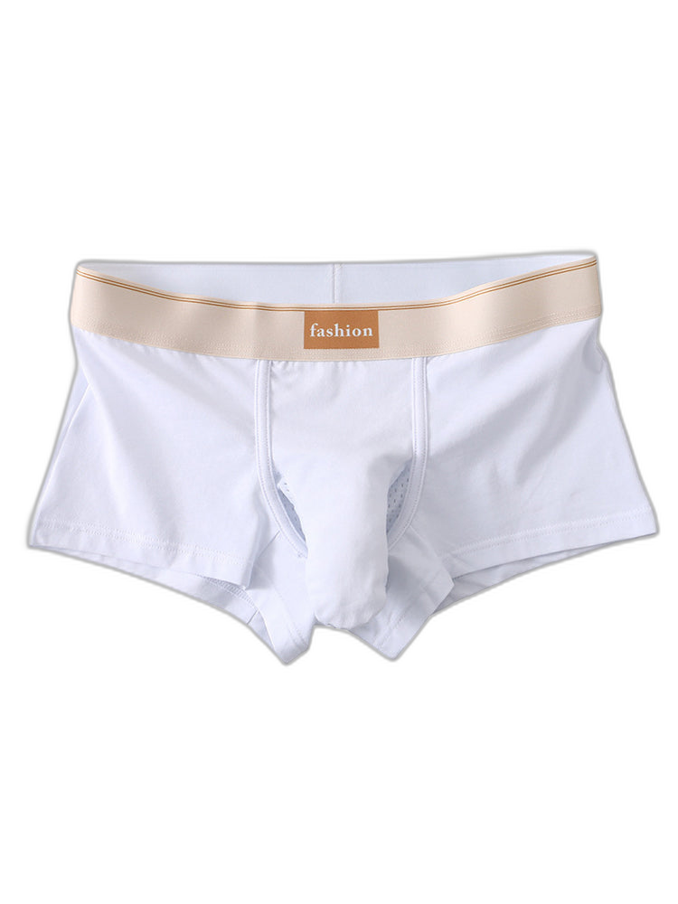 3 Pack Men's Elephant Trunk Separate Cotton Sexy Mid-Rise Solid Color Trunks