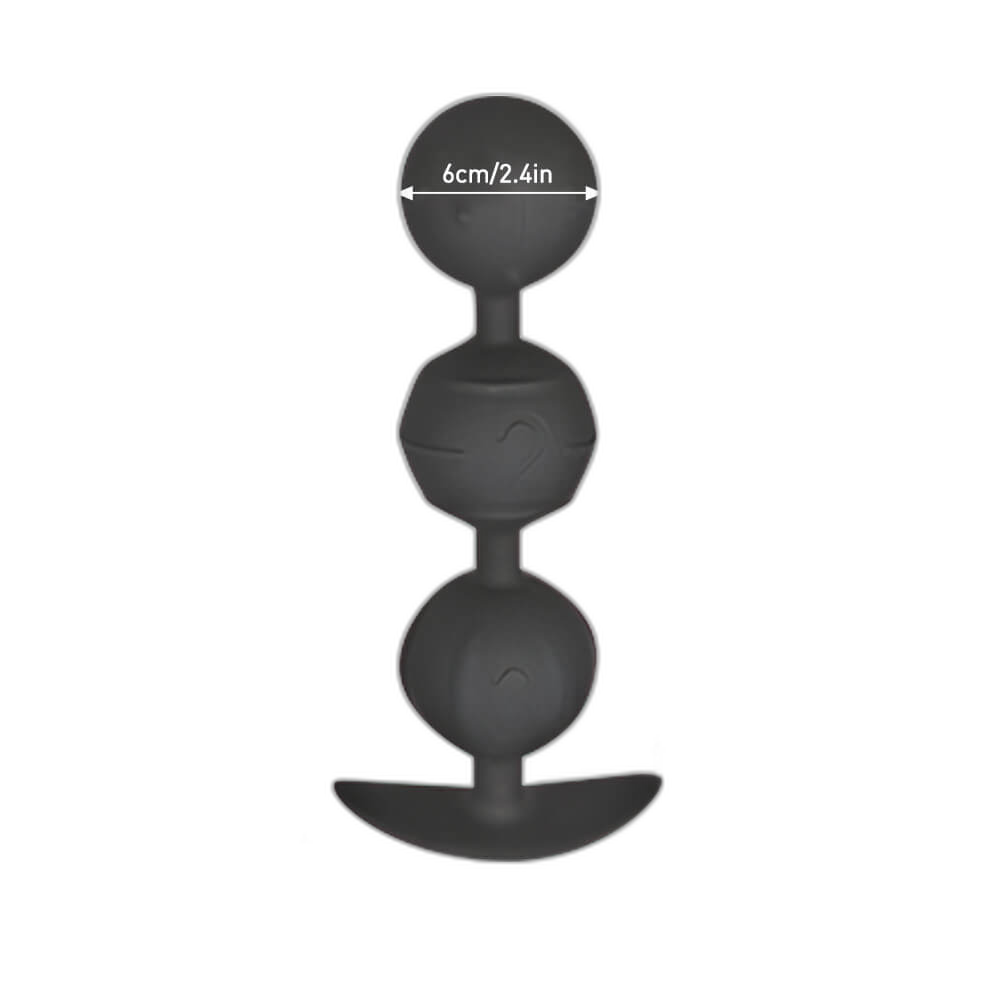 Caden - Silicone Anal Beads - 3 Beads with Tail