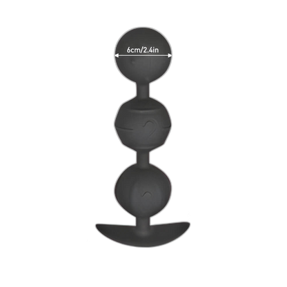Caden - Silicone Anal Beads - 3 Beads with Tail