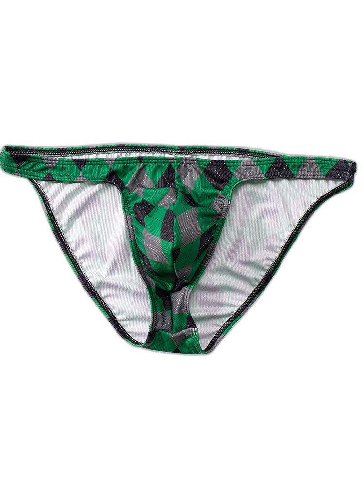 Rhombus Check Pattern Pouch Briefs